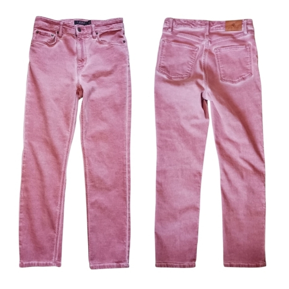 Lauren Ralph Lauren High Rise Ankle Jeans Mauve - Picture 2 of 11
